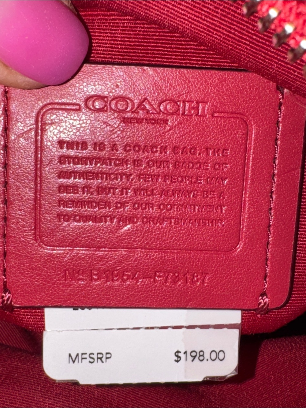 Coach Vintage Red Signature Jacquard Crossbody Bag - Picture 6 of 9